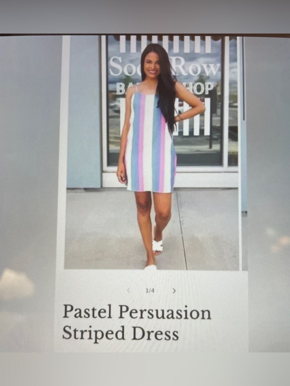 Adeline Clothing Pastel Persuasion Striped Dress NWT